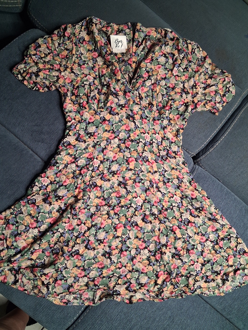 Floral V-Neck Midi Dress in Multi by Bri Tee